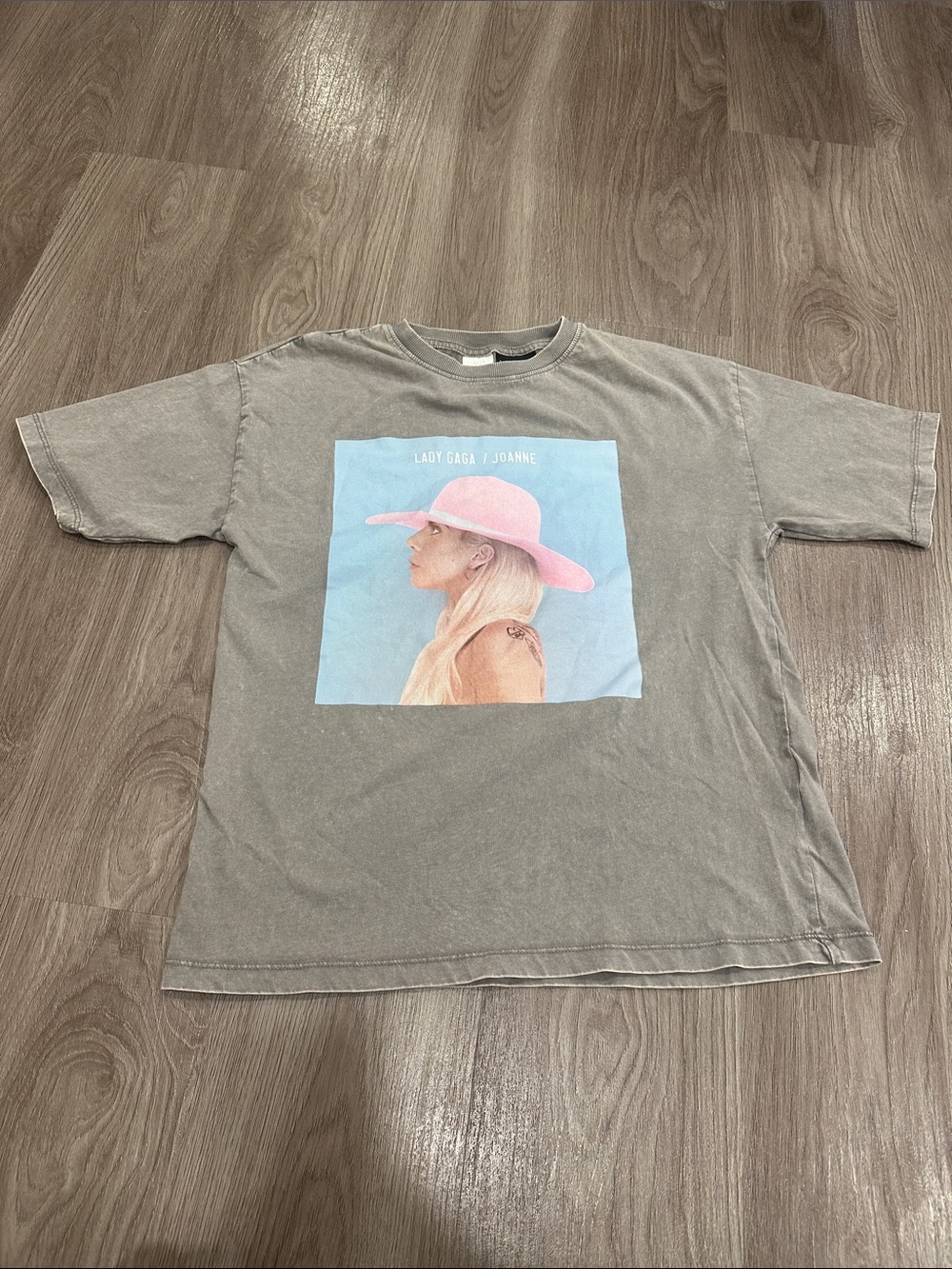 Zara Lady Gaga Joanne Gray Graphic Tee